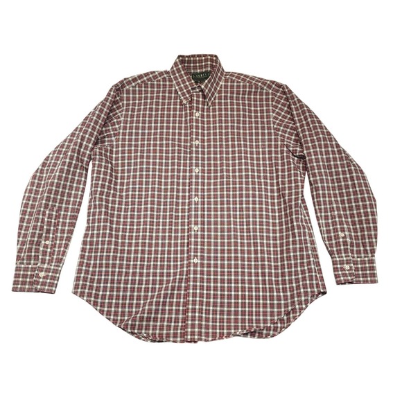Lauren Ralph Lauren Shirt Mens XL Red Plaid Long Sleeve Button Up Non-Iron - Picture 5 of 7